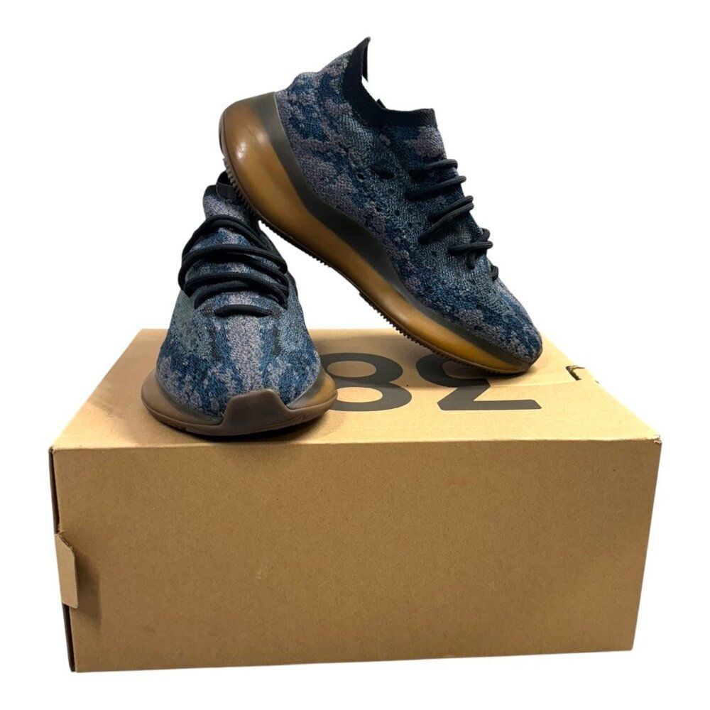 Adidas Yeezy Boost 380 Covellite Blue Sneakers Size 7.5 Black Knit Upper w/ Box